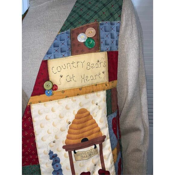 Vintage Quilted Honey Bear Bee Vest Size Large - Picture 5 of 12